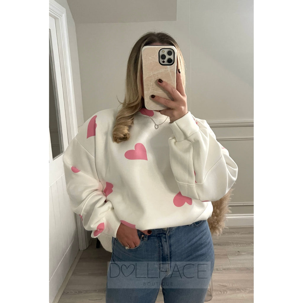 LOUISE White & Pink Jumper Sweater
