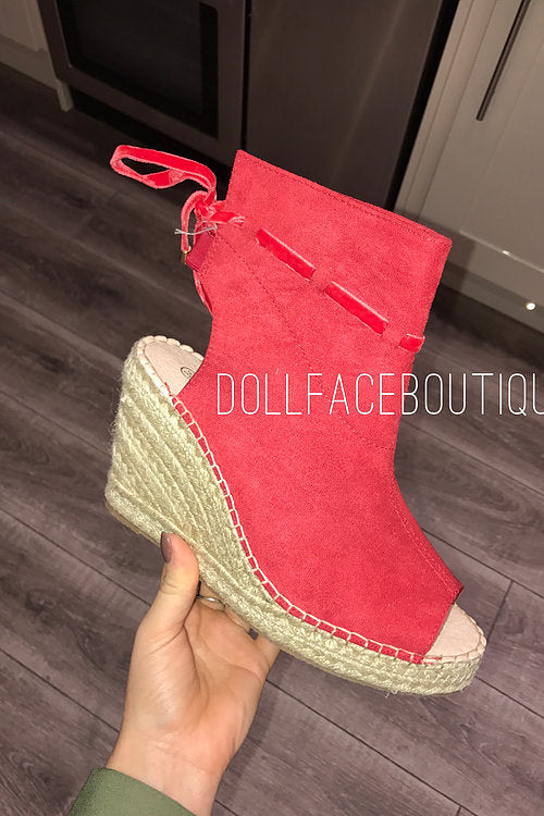 Daisy Suede Lace Wedges - 3 Colours
