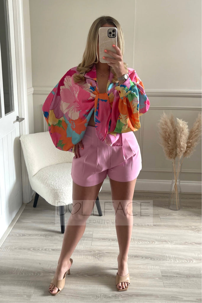 PAIGE Pink Tailored Shorts