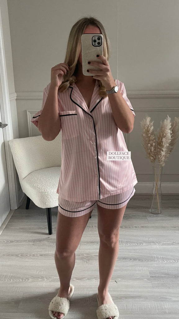 DOLL FACE Pink Pinstripe Pyjamas